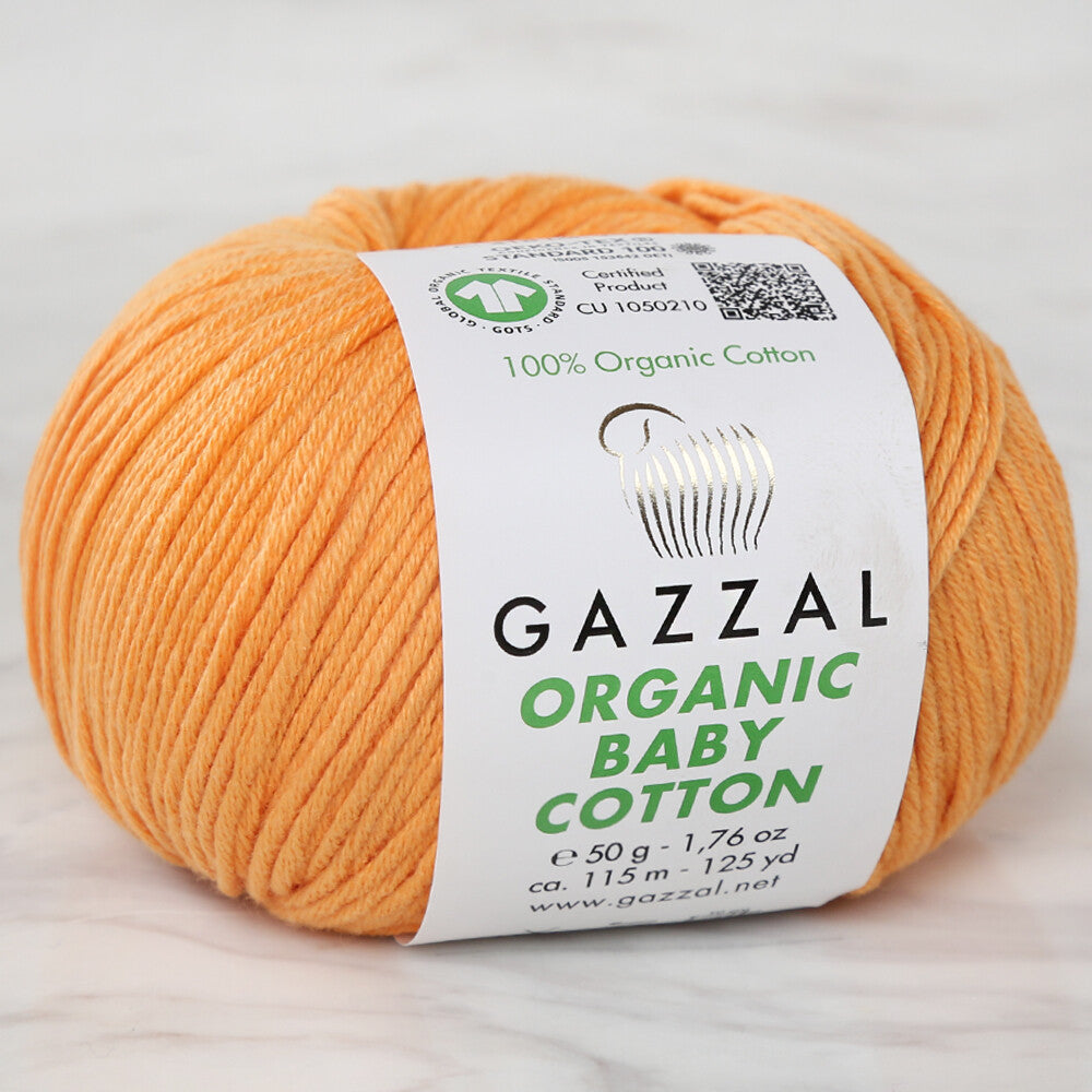 Gazzal Organic Baby Cotton Yarn, Mustard Yellow - 418