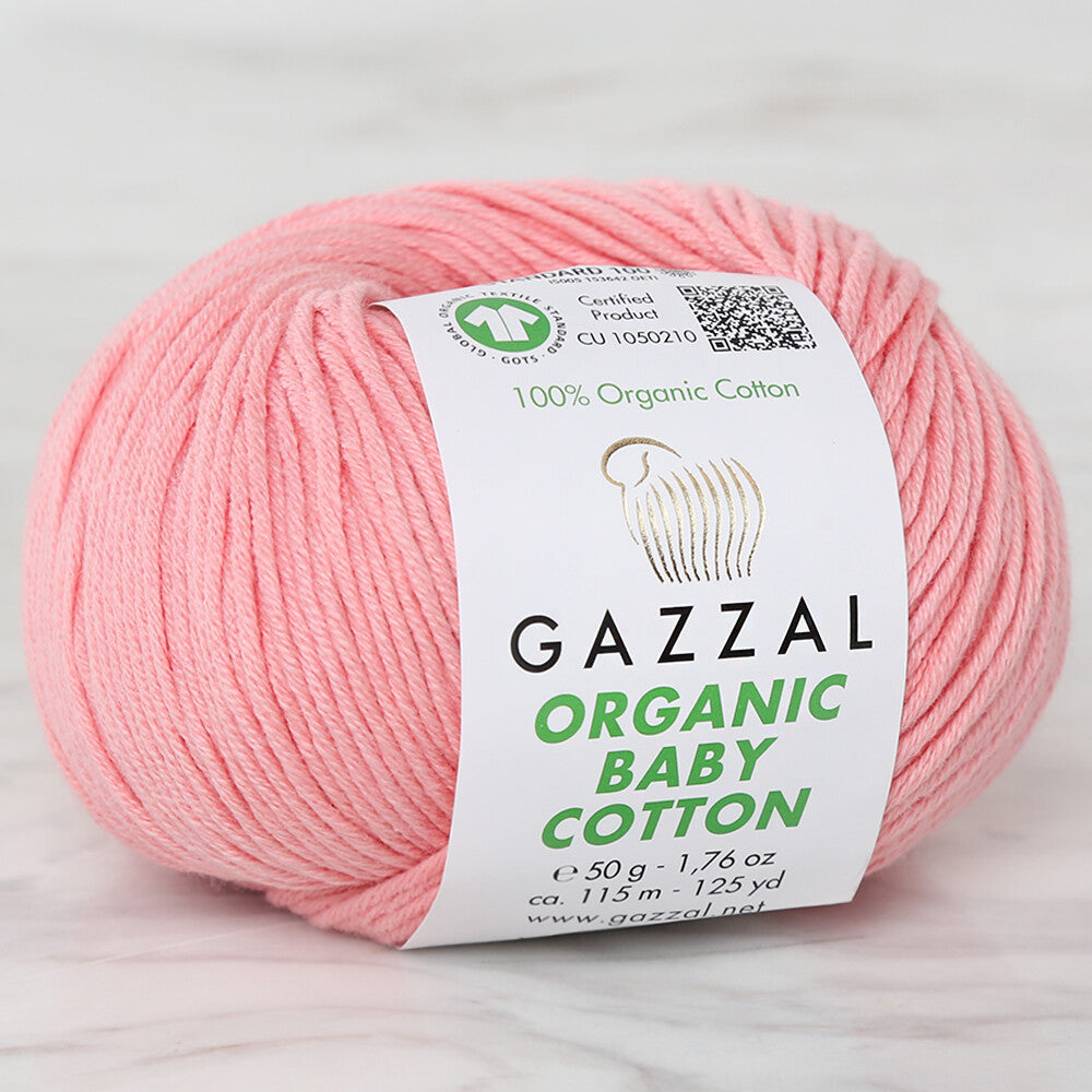 Gazzal Organic Baby Cotton Yarn, Pink - 425