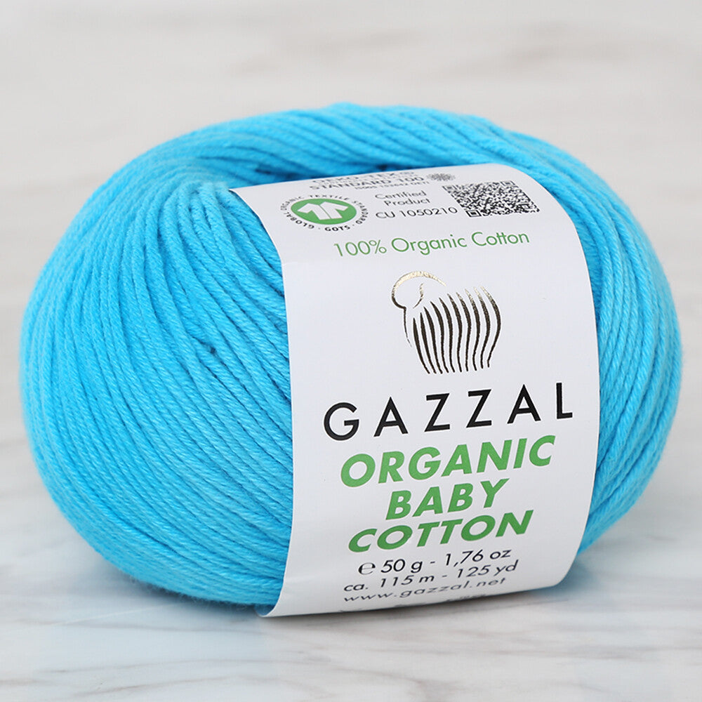 Gazzal Organic Baby Cotton Yarn, Turquiose - 424
