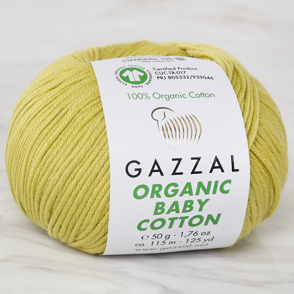 Gazzal Organic Baby Cotton Yarn, Green Apple - 426