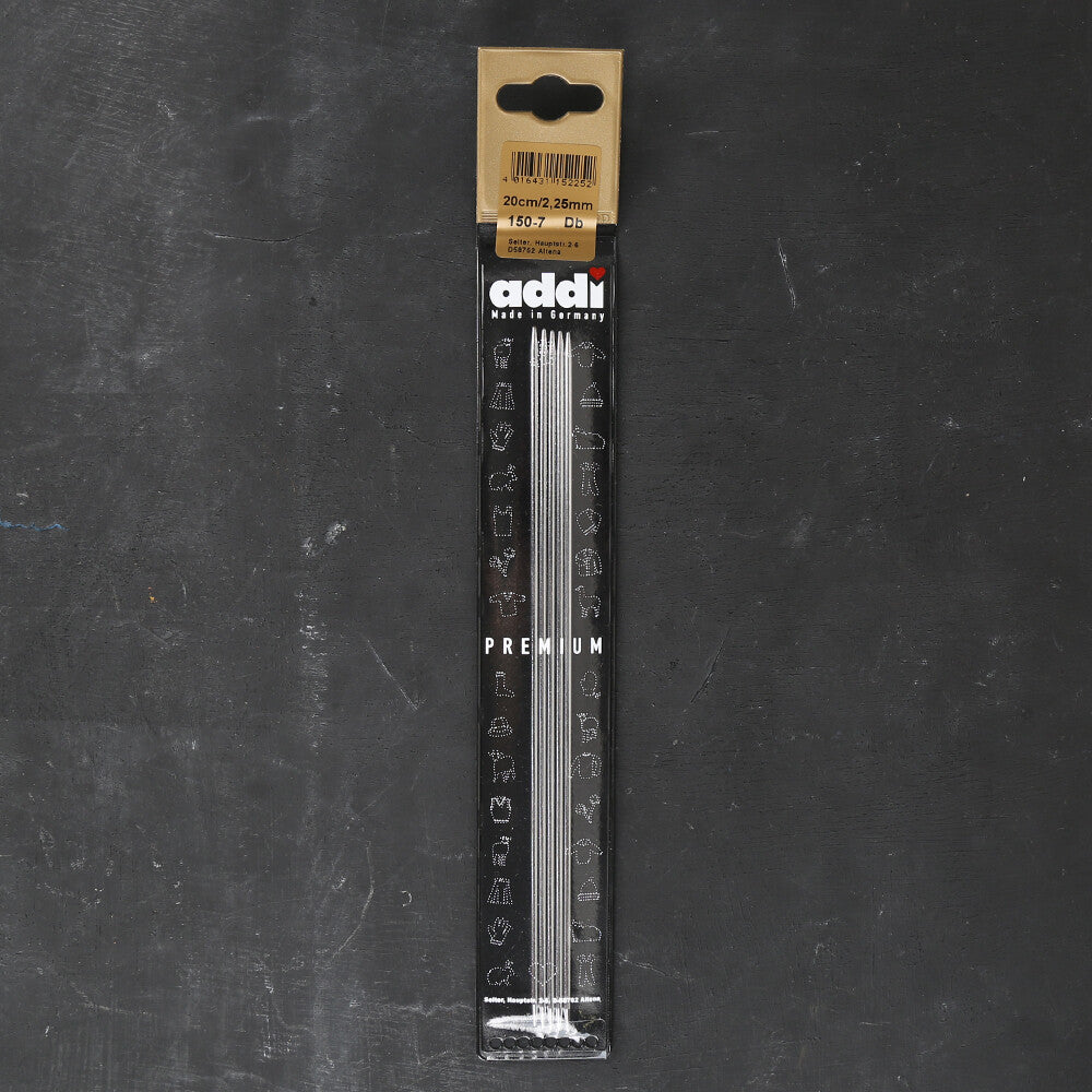 Addi 2.25mm 20cm Steel Double Pointed Knitting Needle - 150-7