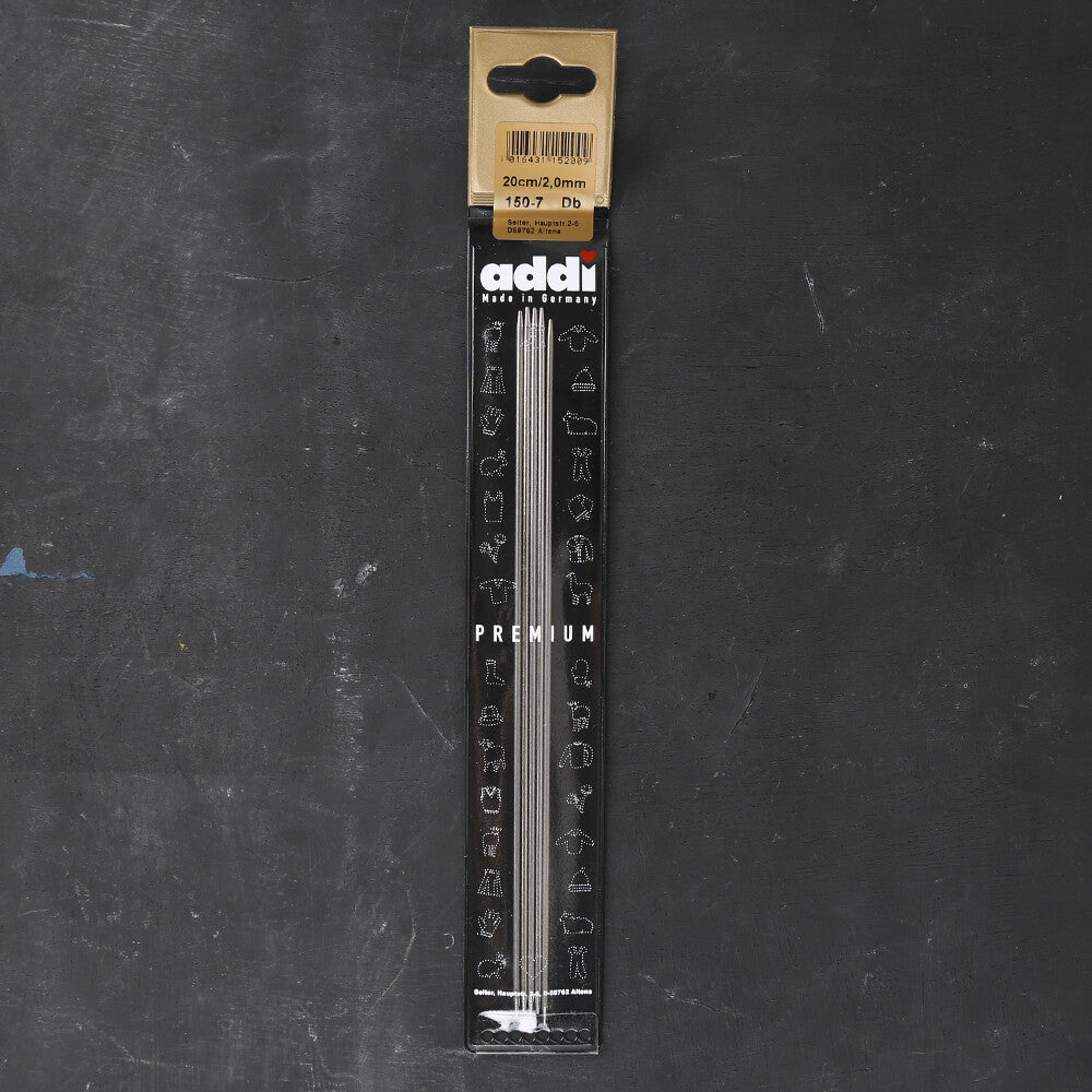 Addi 2mm 20cm Steel Double Pointed Knitting Needle - 150-7