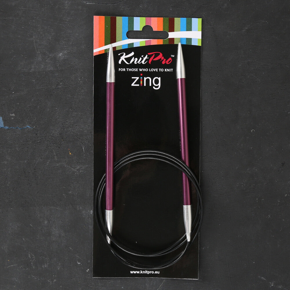 KnitPro Zing 6 Mm 100 Cm Metal Circular Needles, Purple Velvet - 47163