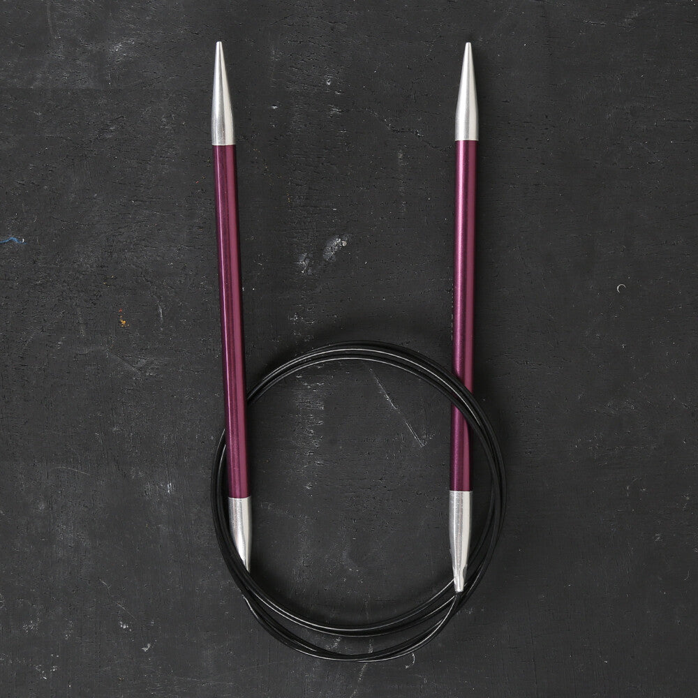 KnitPro Zing 6 Mm 100 Cm Metal Circular Needles, Purple Velvet - 47163