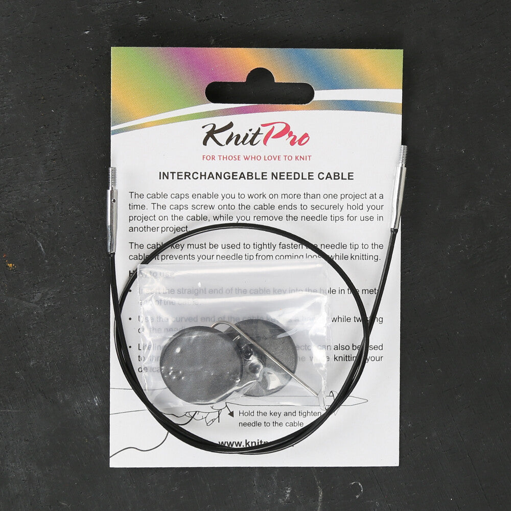 KnitPro 60 cm 1 pieces of knitting Cable, Black - 10521