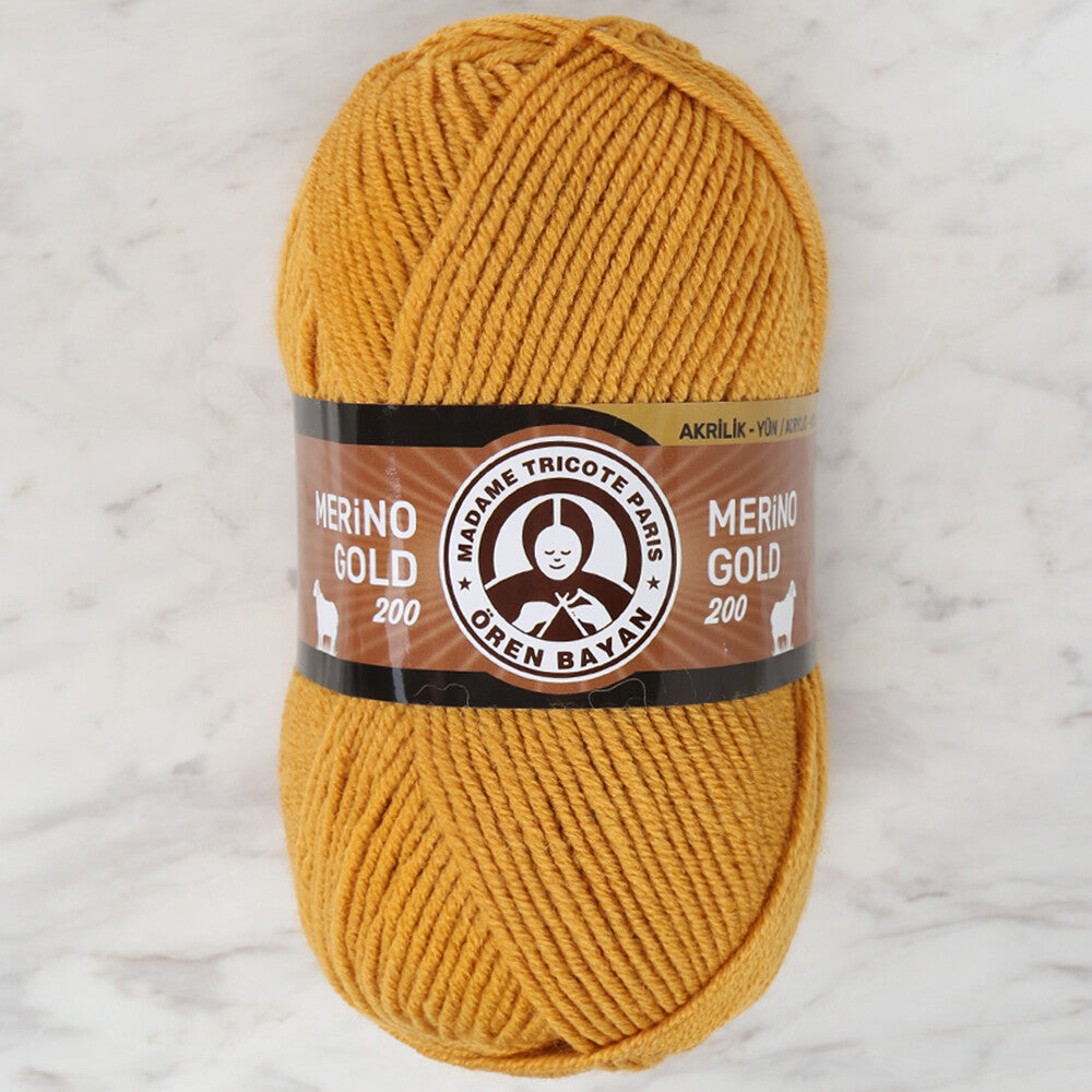 Madame Tricote Paris Merino Gold 200 Mustard Knitting Yarn - 115