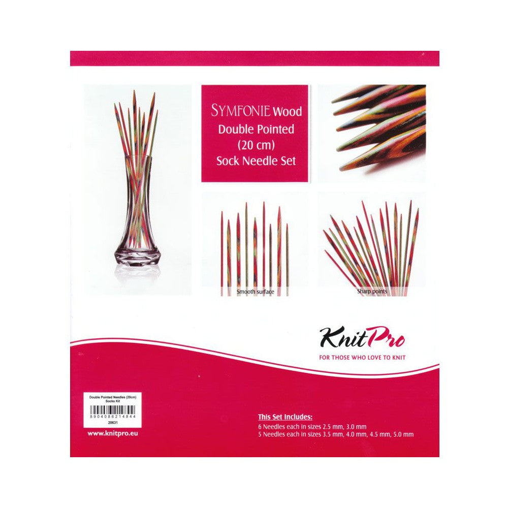 KnitPro Symfonie 20 cm Wood Double Pointed Sock Needle Set - 20631