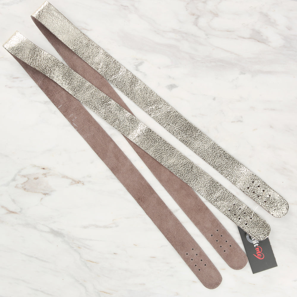 Knitme Genuine Leather Sports Sewing Bag Strap 75x2.5 cm Gold BA-0036