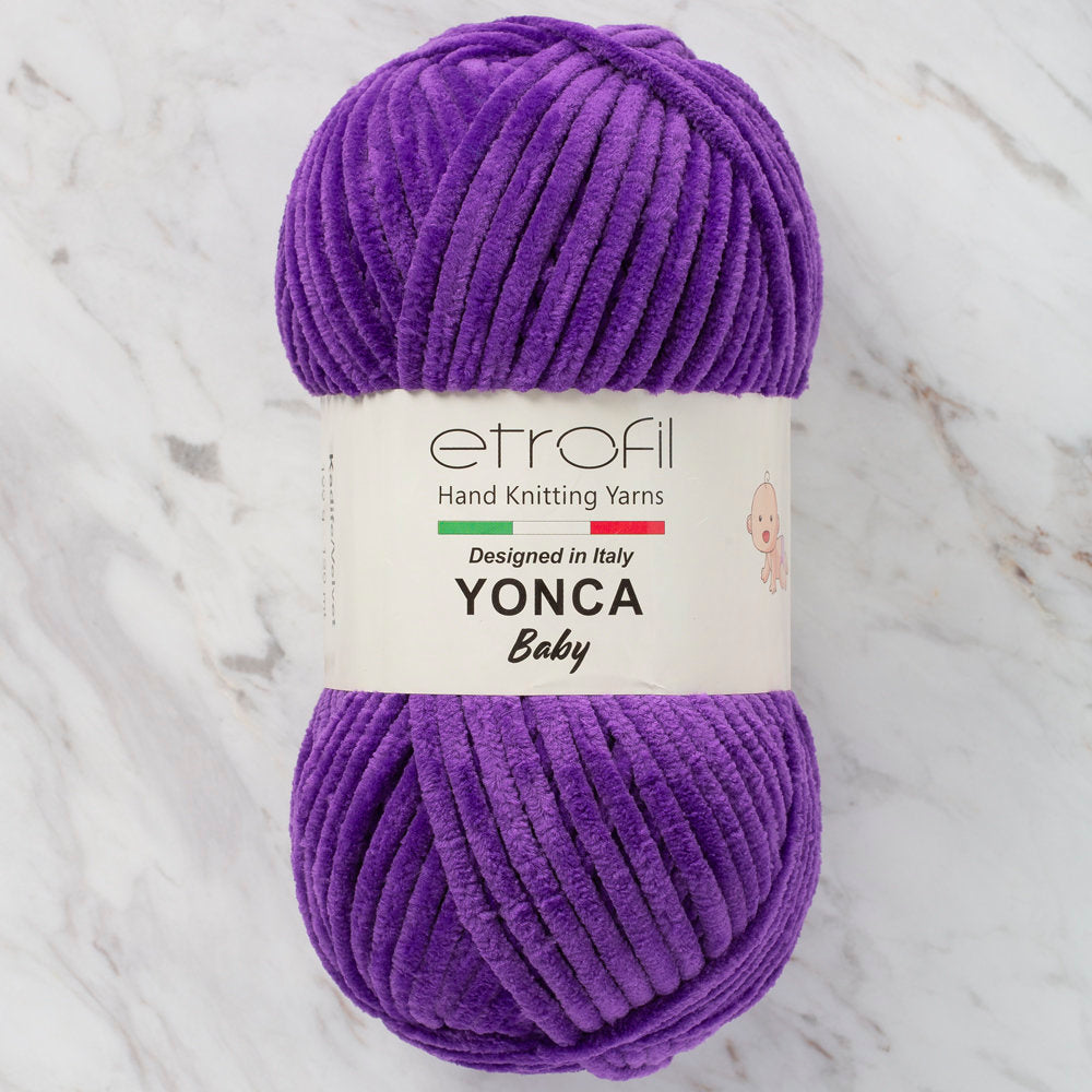 Etrofil Yonca Chenille Yarn, Dark Purple - 70610