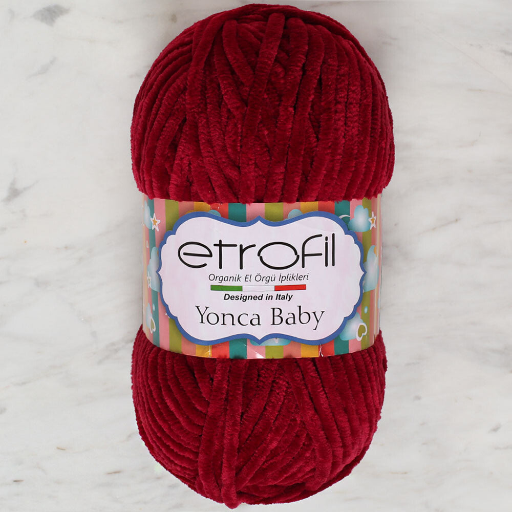 Etrofil Yonca Chenille Yarn, Plum - 70344