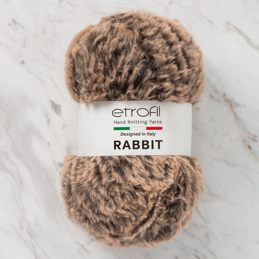 Etrofil Rabbit Fur Yarn, Grey/Brown - 70714