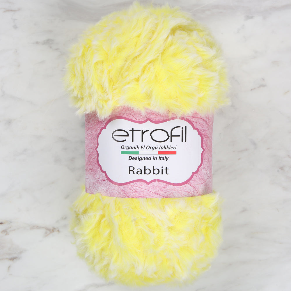 Etrofil Rabbit Fur Yarn,Yellow - 72165