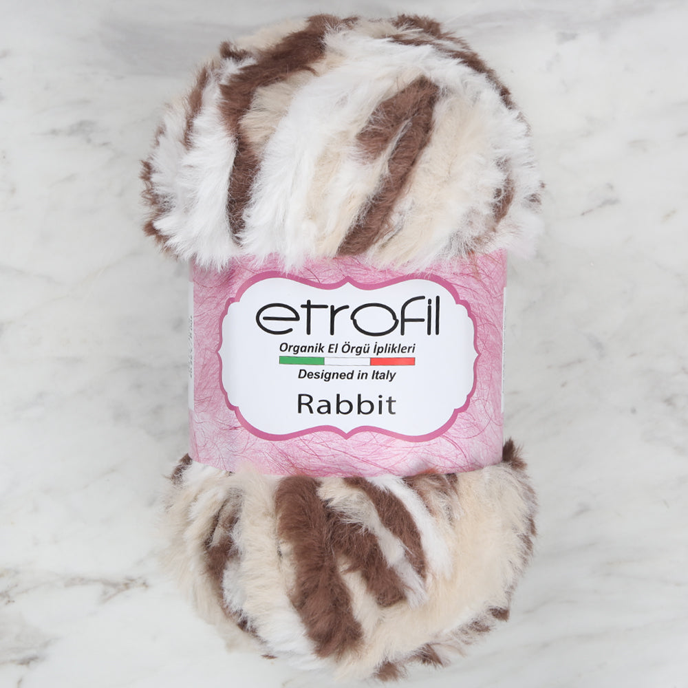 Etrofil Rabbit Fur Yarn,Brown - 77116