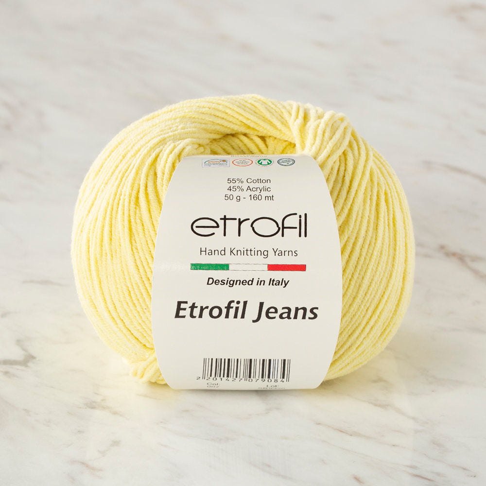 Etrofil Jeans Knitting Yarn, Light Yellow - 007