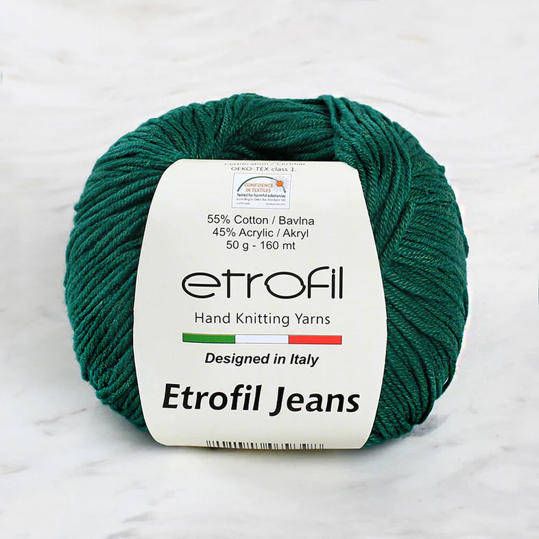 Etrofil Jeans Knitting Yarn, Dark Green - 041