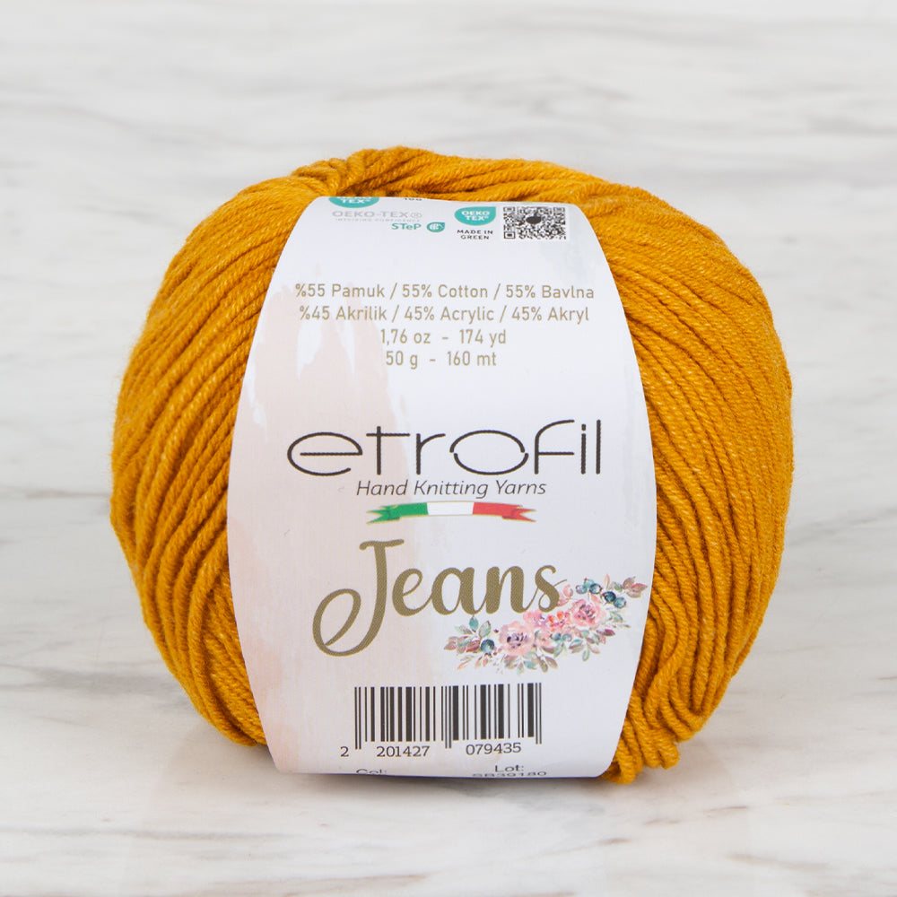 Etrofil Jeans Knitting Yarn, Dark Yellow - 45