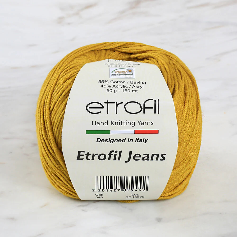 Etrofil Jeans Knitting Yarn, Mustard - 046