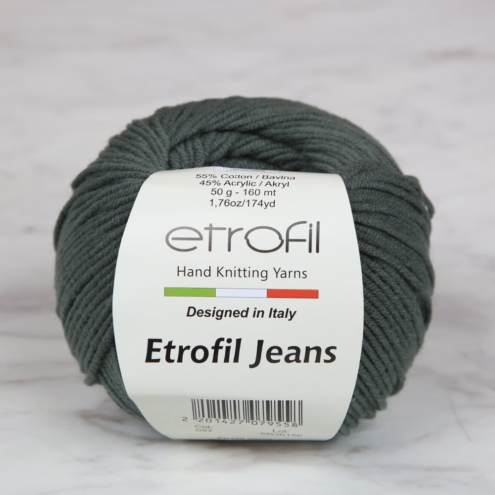 Etrofil Jeans Knitting Yarn, Green -057