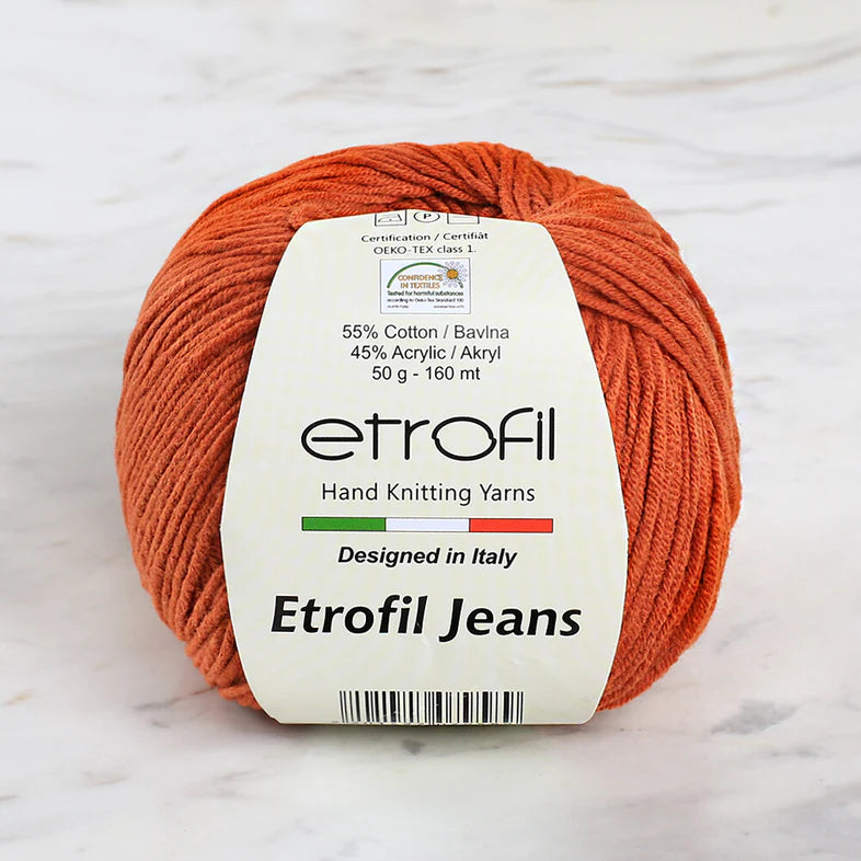 Etrofil Jeans Knitting Yarn, Brick Color - 060