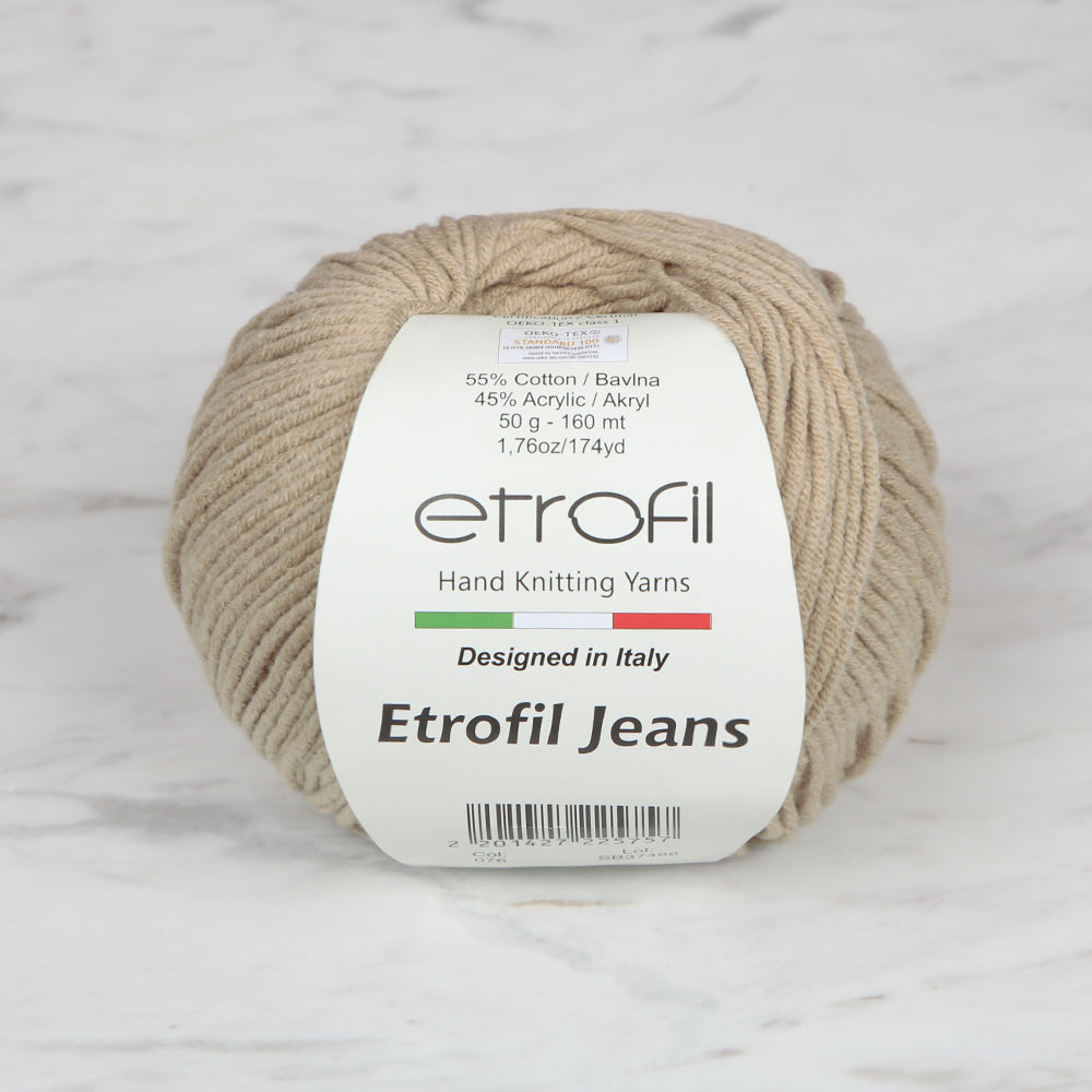 Etrofil Jeans Knitting Yarn,Beige - 076