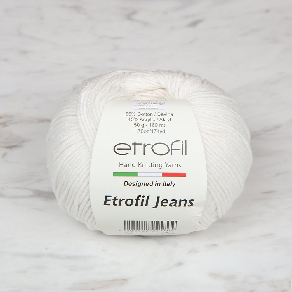 Etrofil Jeans Knitting Yarn,Cream - 077