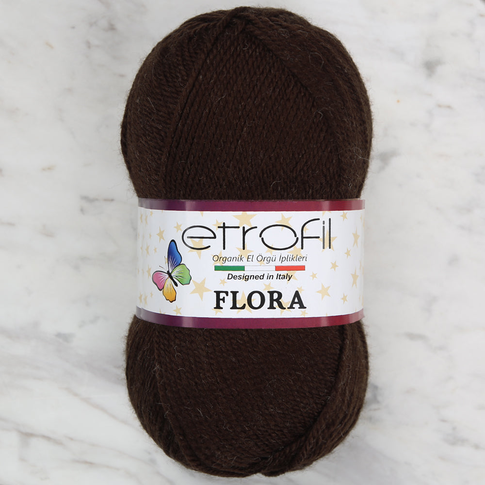 Etrofil Flora Knitting Yarn, Brown -77044