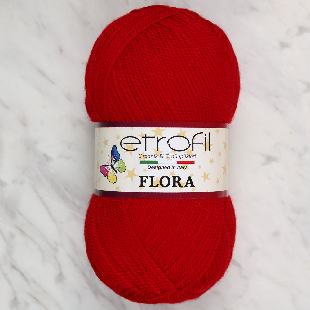 Etrofil Flora Knitting Yarn, Red - 73082