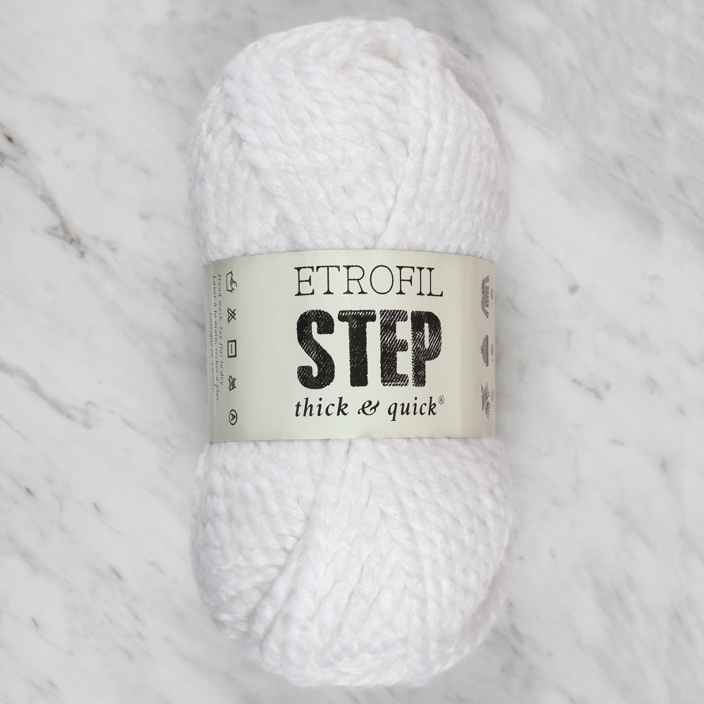 Etrofil Step Hand Knitting Yarn,White - 70187