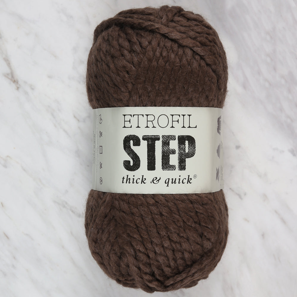 Etrofil Step Hand Knitting Yarn,Brown - 77037