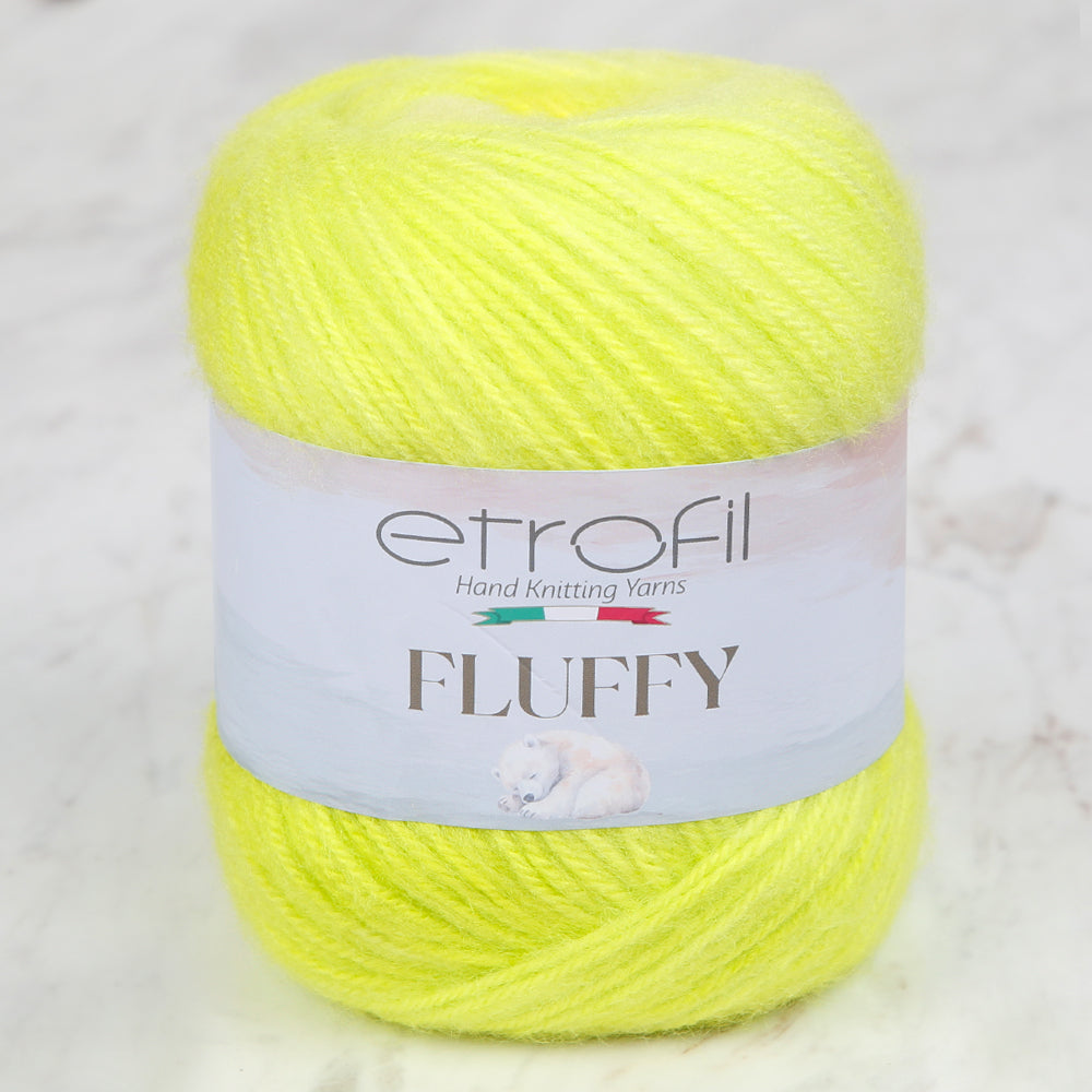 Etrofil Fluffy Hand Knitting Yarn, Neon Yellow - SE1148