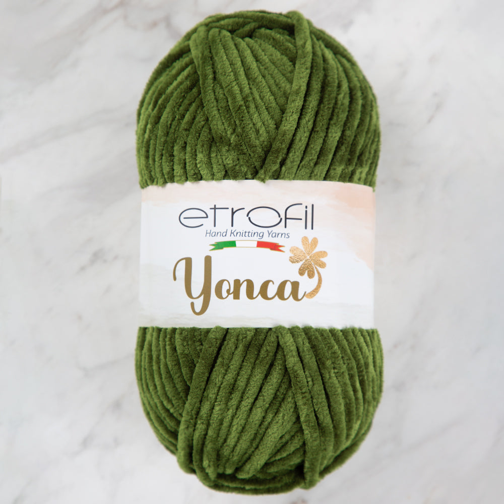 Etrofil Yonca Chenille Yarn, Green- 74312