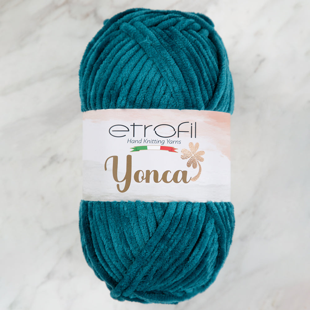 Etrofil Yonca Chenille Yarn, Green-74313