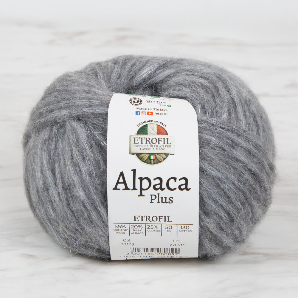 Etrofil Alpaca Plus Hand Knitting Yarn, Gray - 70176