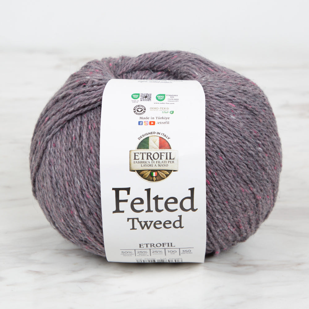 Etrofil Felted Tweed Hand Knitting Yarn , Mink - 79180