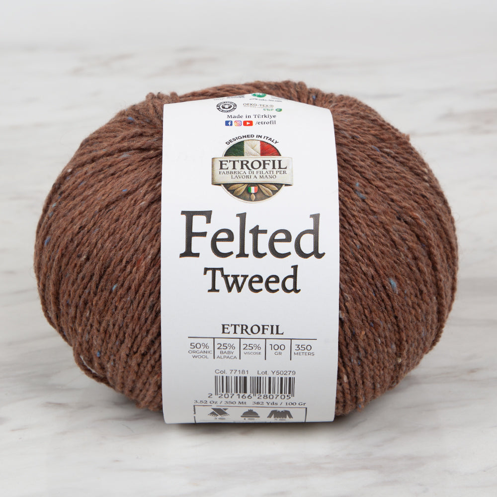 Etrofil Felted Tweed Hand Knitting Yarn , Cinnamon - 77181