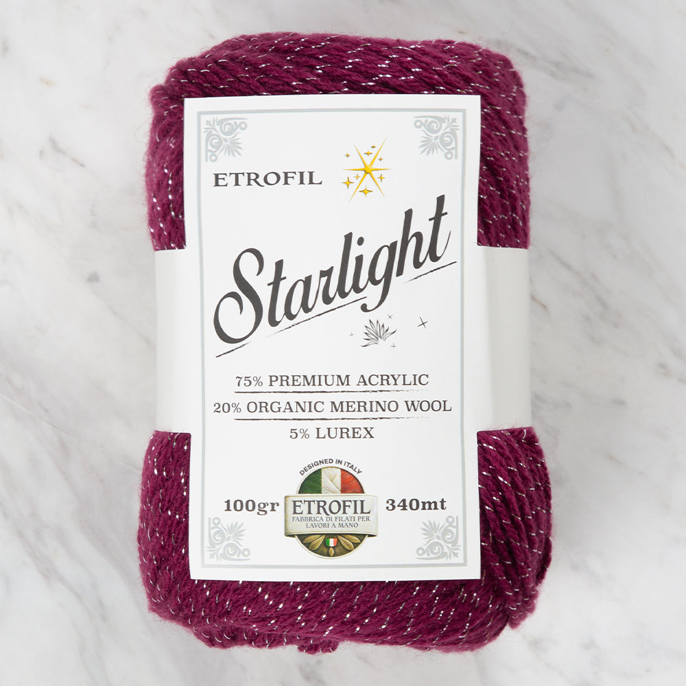 Etrofil Starlight Hand Knitting Yarn ,Maroon 70609
