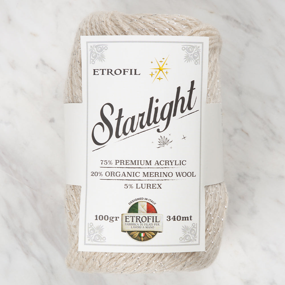 Etrofil Starlight Hand Knitting Yarn ,Cream 77011