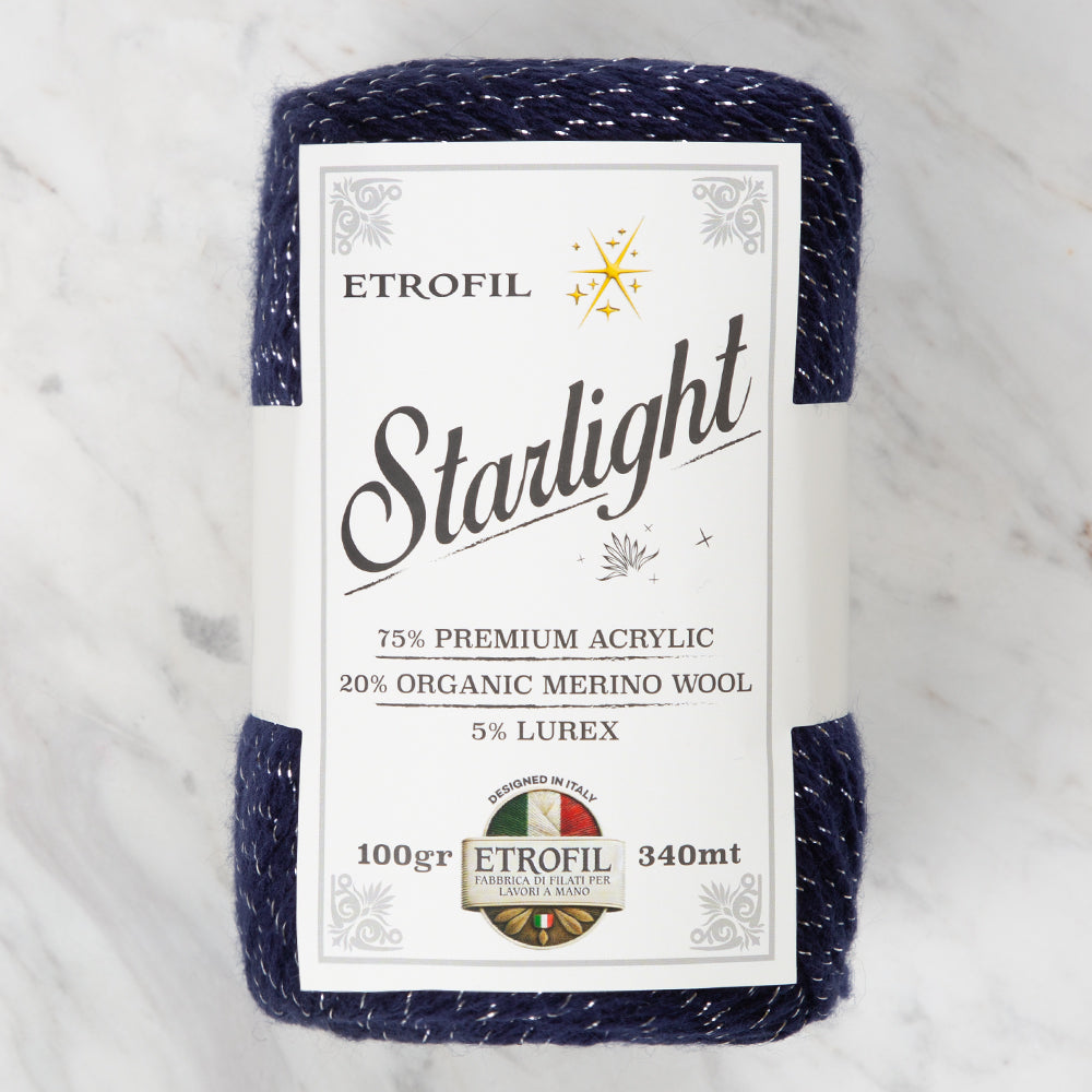 Etrofil Starlight Hand Knitting Yarn ,Navy blue 75318