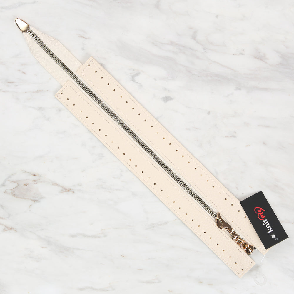 Knitme Bag Zipper 6x30 cm Cream BA-0066