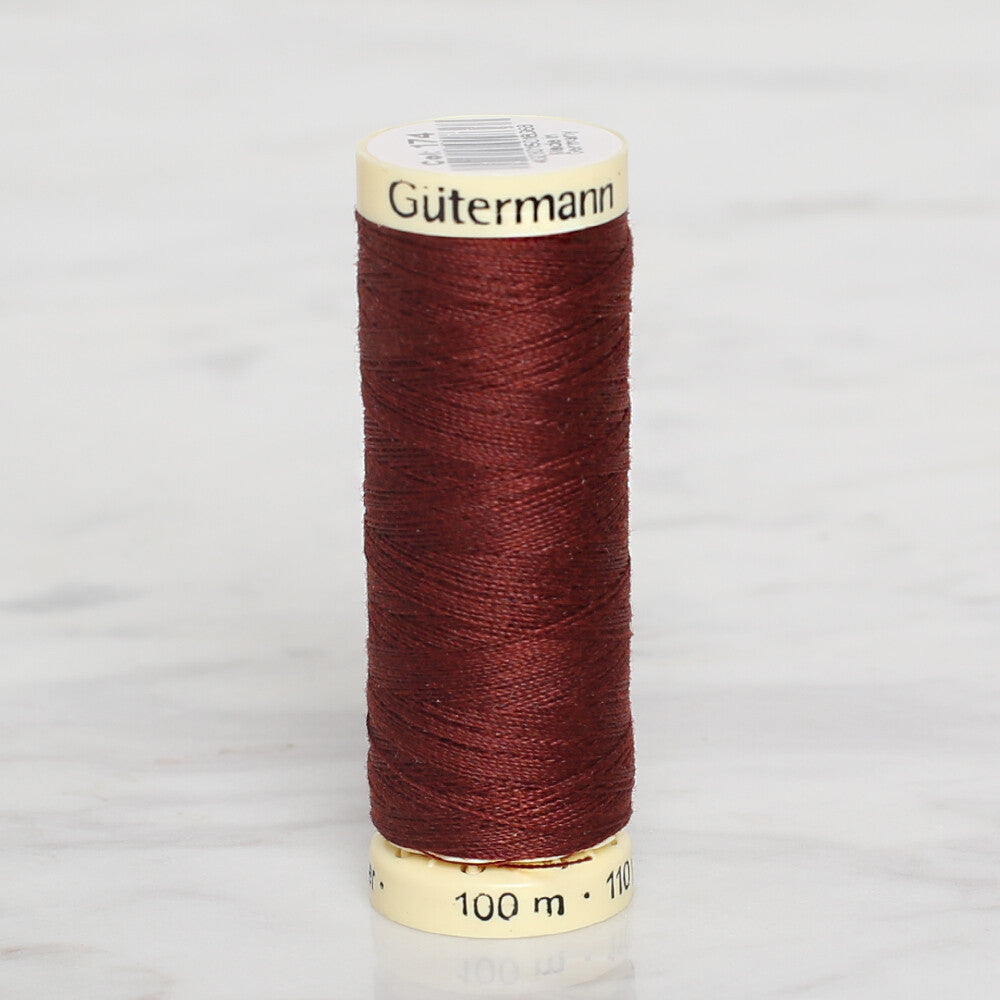 Gütermann Sewing Thread, 100m, Brown - 174