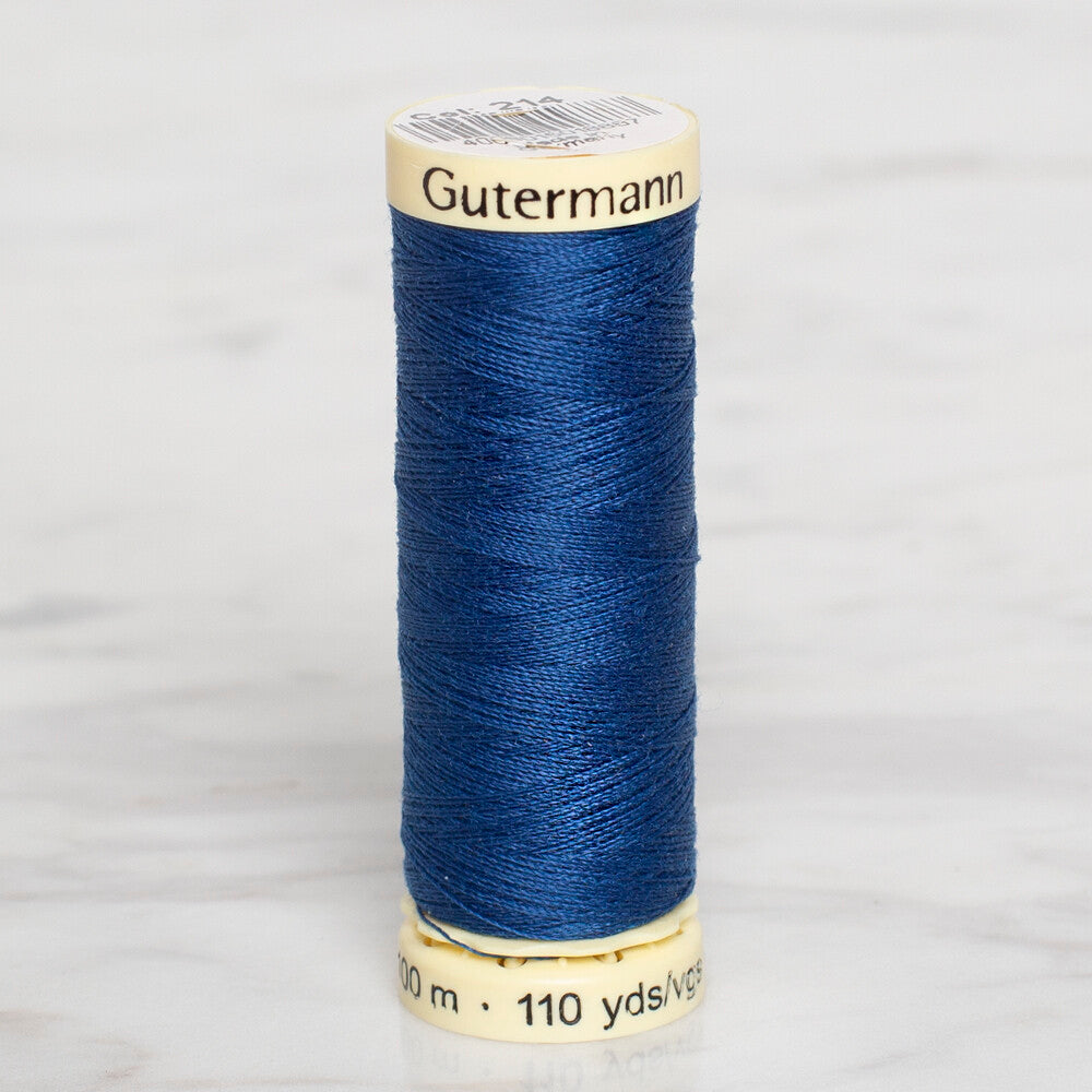 Gütermann Sewing Thread, 100m, Indigo Blue - 214