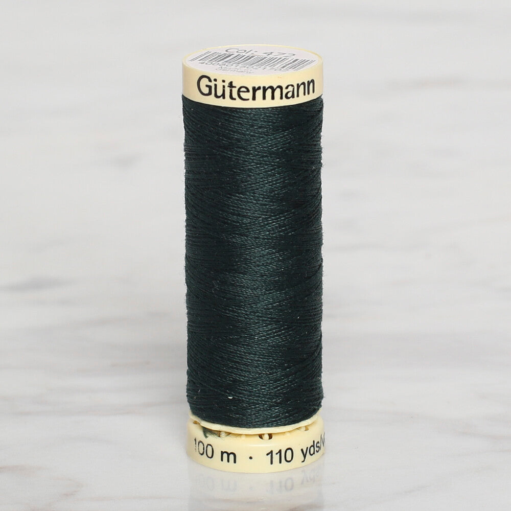 Gütermann Sewing Thread, 100m, Dark Green - 472
