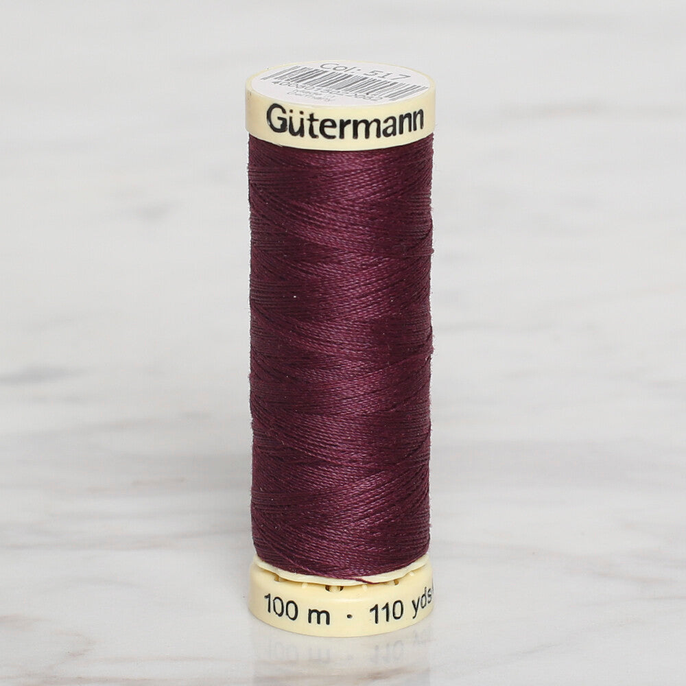 Gütermann Sewing Thread, 100m, Aubergine - 517
