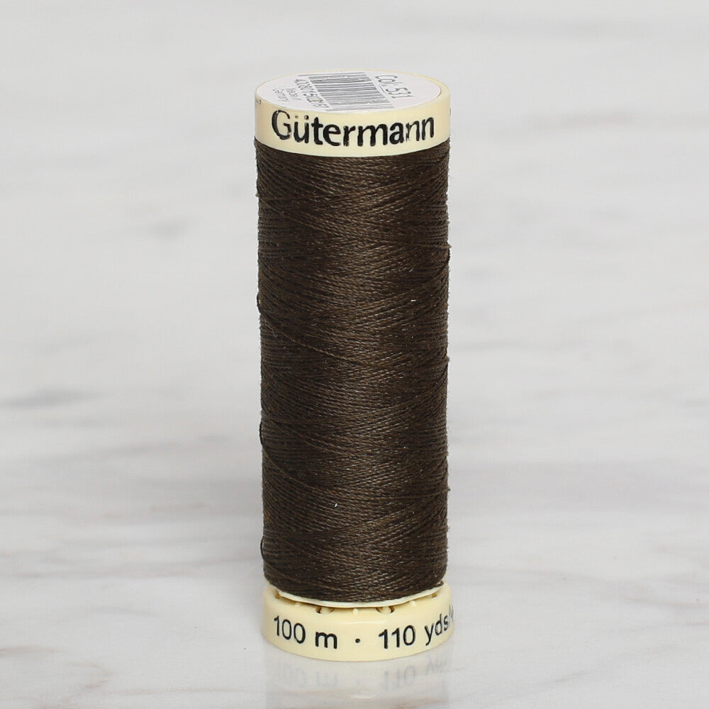 Gütermann Sewing Thread, 100m, Khaki Green - 531