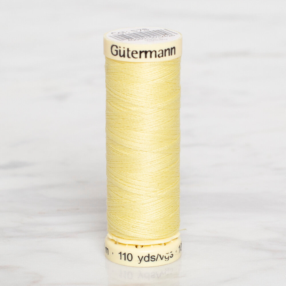 Gütermann Sewing Thread, 100m, Light Yellow - 578