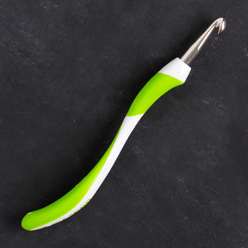 Addi Swing 7mm 16cm Ergonomic Crochet Hook, Green - 140-7