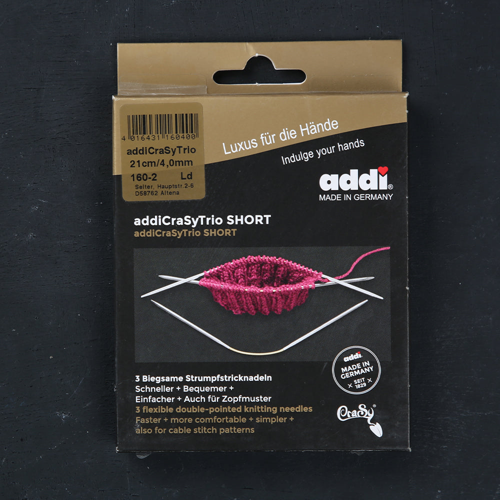 Addi CrasyTrio 4 Mm 21 Cm Flexible Sock Knitting Needles, Set of 3 - 160-2