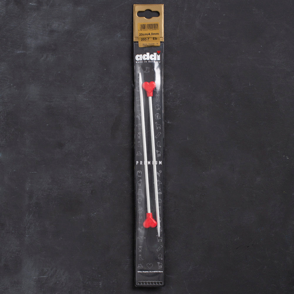 Addi 4 mm 20 cm Jacket Knitting Needles, Aluminium - 200-7/20/4