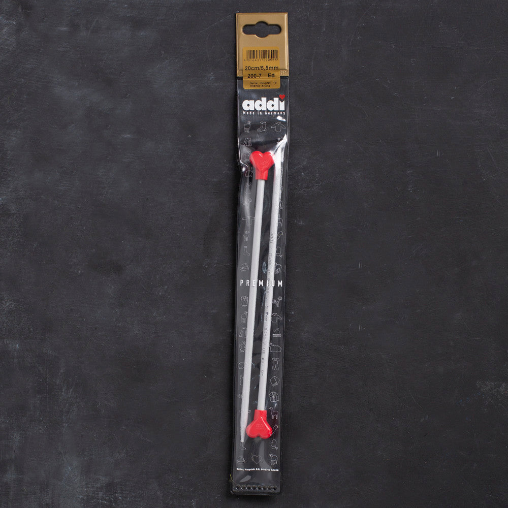 Addi 5.5 mm 20 cm Jacket Knitting Needles, Aluminium - 200-7/20/5.5