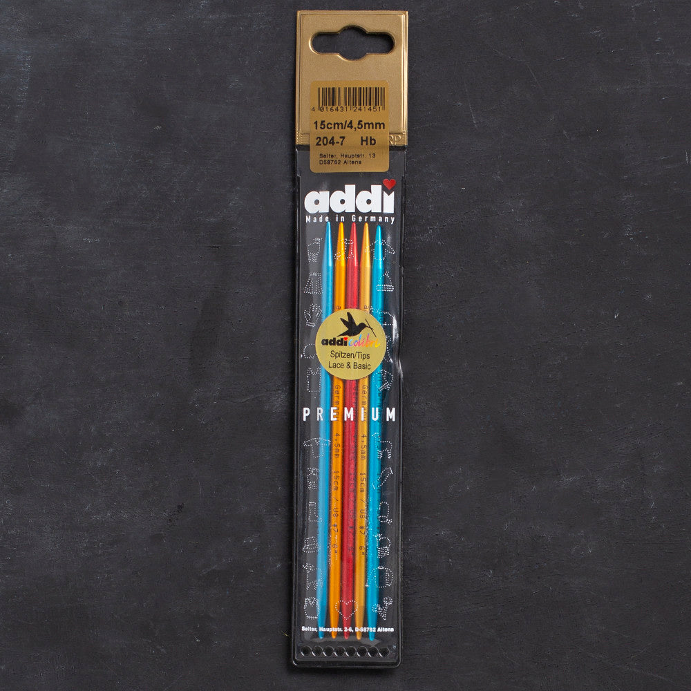 Addi Colibri 4.5mm 15cm Double-pointed Needles - 204-7